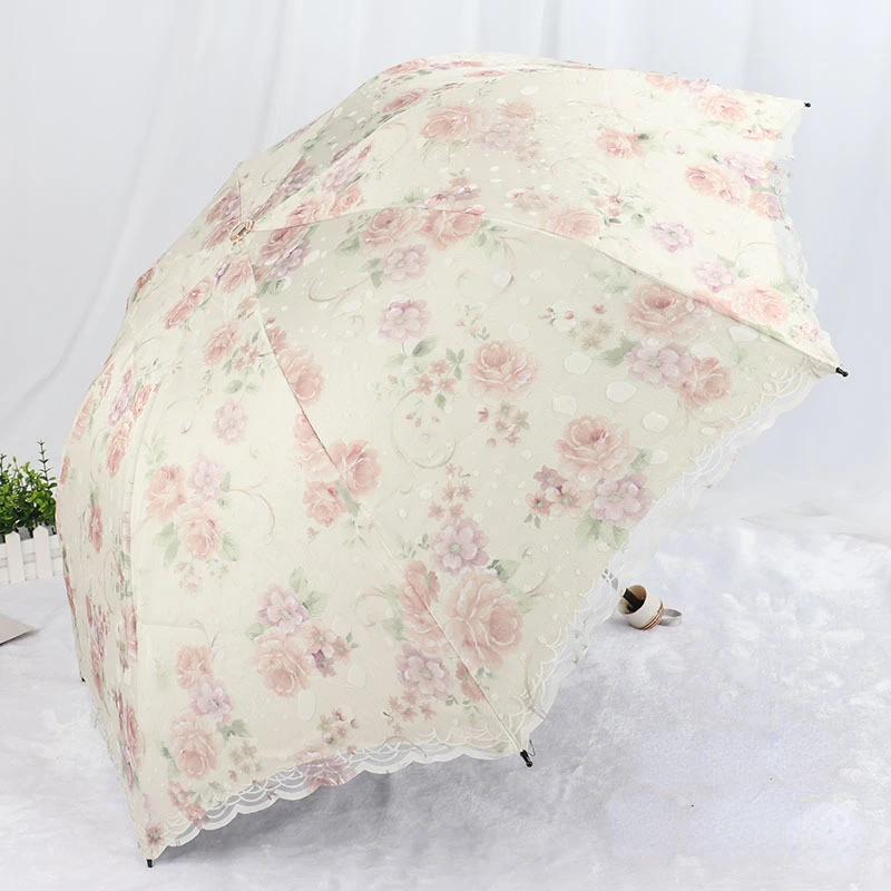

Новый модный новый милый складной зонт принцессы с цветочным кружевом летний уличный портативный зонт от солнца с защитой от УФ-лучей Солнечный зонт