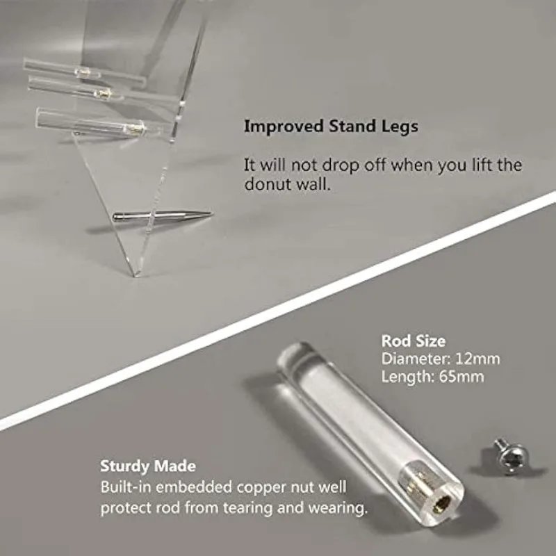 Многоразовая акриловая настенная подставка для пончиков кристально прозрачный