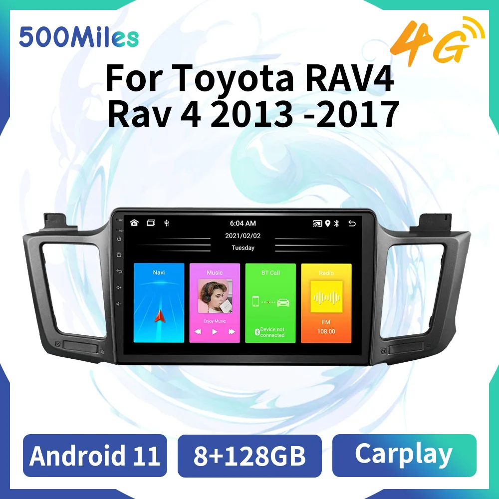 For Toyota RAV4 Rav 4 2013-2017 2 Din Android Car Stereo Multimedia Player Navigation Head Unit Frame Radio GPS Autoradio Screen