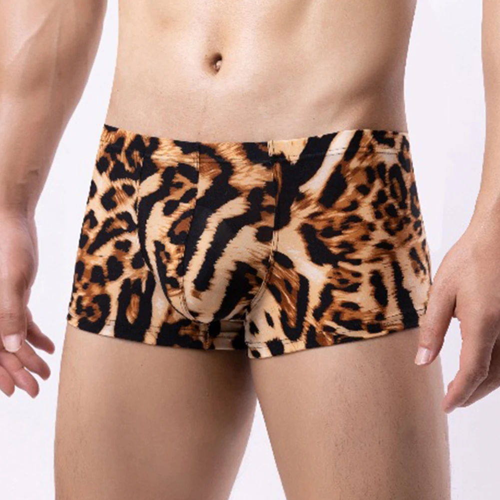 

1pc Fashion Sexy Men's Leopard Print Boxer Shorts U-convex Soft Briefs Men Underpants Trunks Pouch Underwear Panties