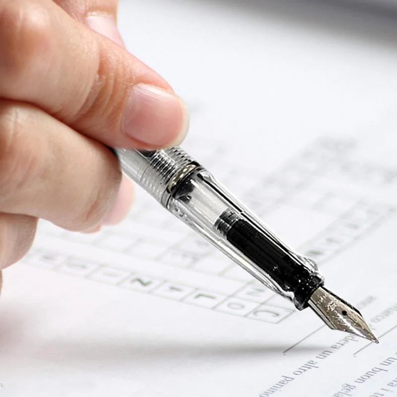 

Прозрачная белая перьевая ручка со средним пером для бизнеса и офиса, новые офисные принадлежности