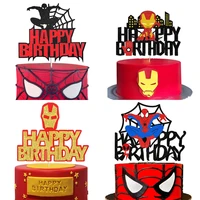 1pcs the avengers spiderman cake decoration cake toppers mickey hulk iron man theme birthday party kids cake decorations gifts