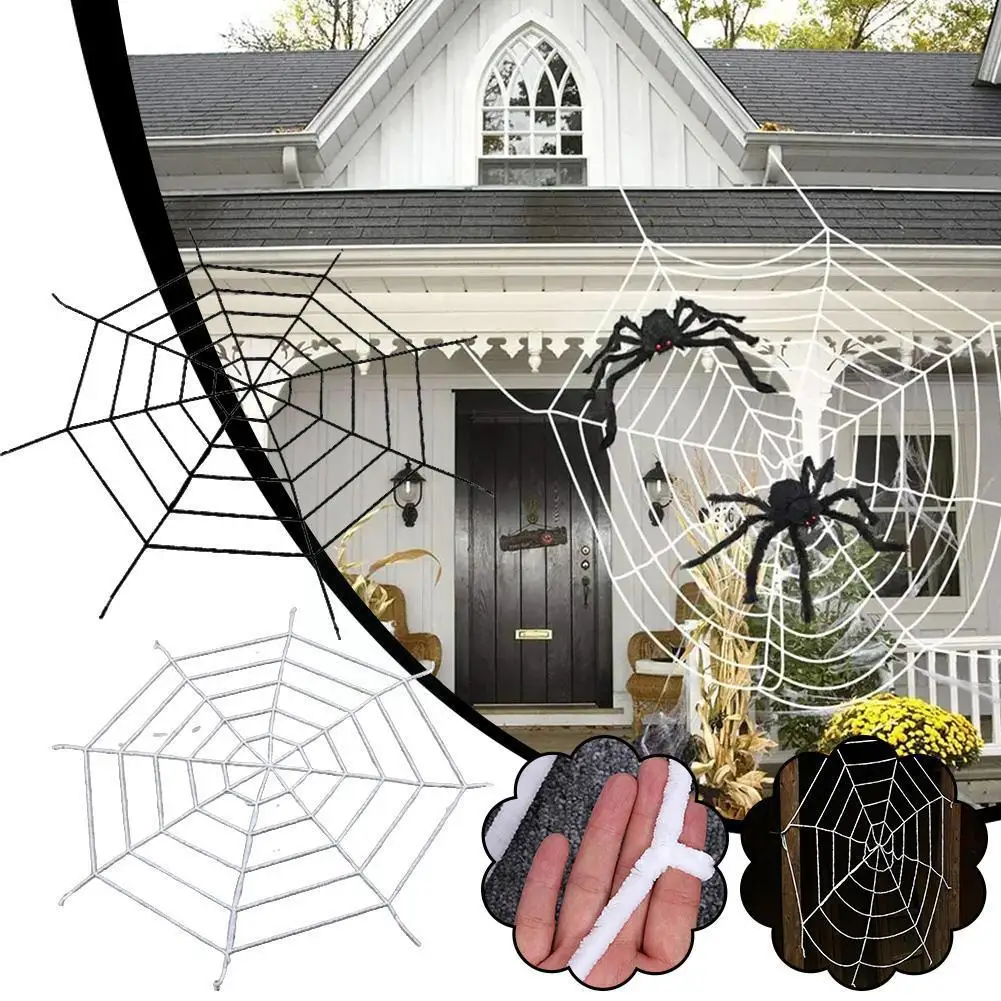 

1pcs Halloween Flannelette Spider Web Diameter 1.5m Holiday Decorations Terror Parties Fun Supplies Atmosphere N6Z4