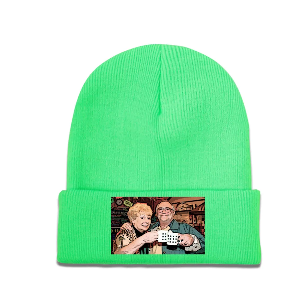 

Coronation Street Working Class Life Vera and Jack Duckworth Knitting Knitted Hat Beanie Caps Skullies Beanies Ski Bonnet Hats