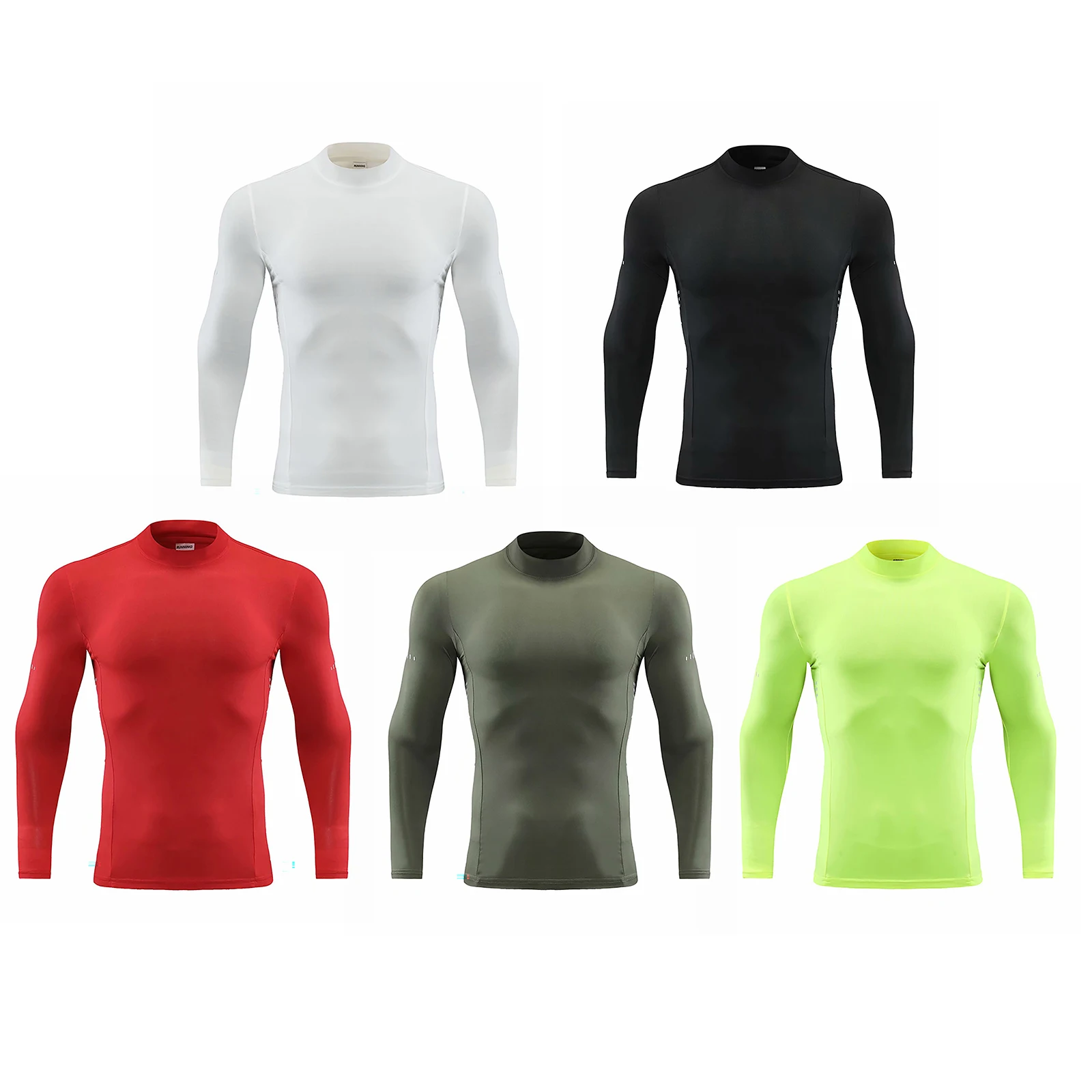 

Men's Quick-drying Running Shirts Solid Long Sleeve Stretchy Gym Bodybuilding Sports T-shirts Men Slim Fit Training Fitness Tops