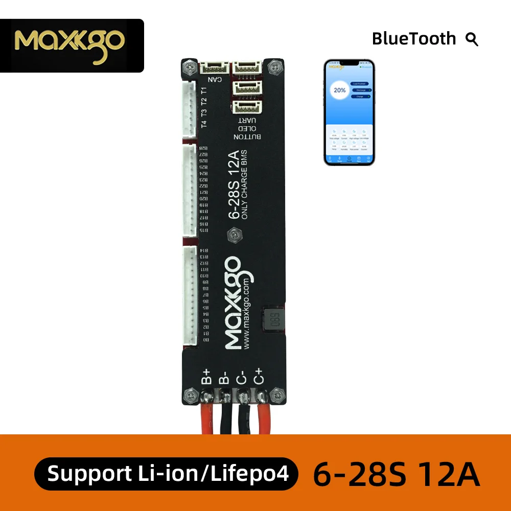 Плата MAXKGO BMS 6S-28S 12A Smart на базе порт VESC CAN UART связь пассивный баланс для