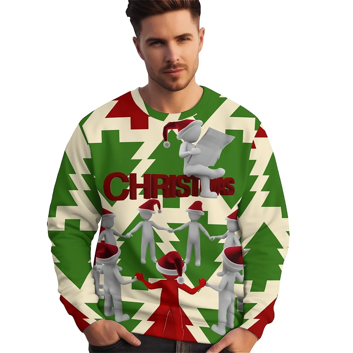 Рождественская Толстовка liaseo с 3D принтом в стиле ретро идеально подходит для
