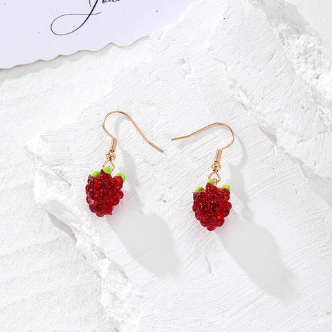 Серьги-капельки Dayoff виноград малина