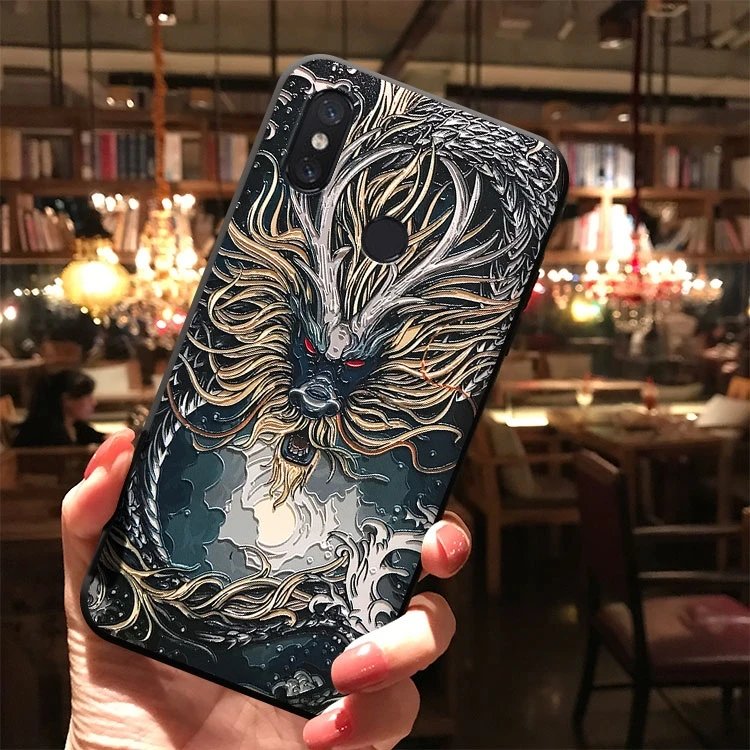 for Xiaomi POCO M3 Pro F3 Mi 12 11 10T 10 Ultra A3 Lite 9T Mix Redmi 9AT Note 8 7 9S Case Embossed 3D Relief Antiscratch Cover