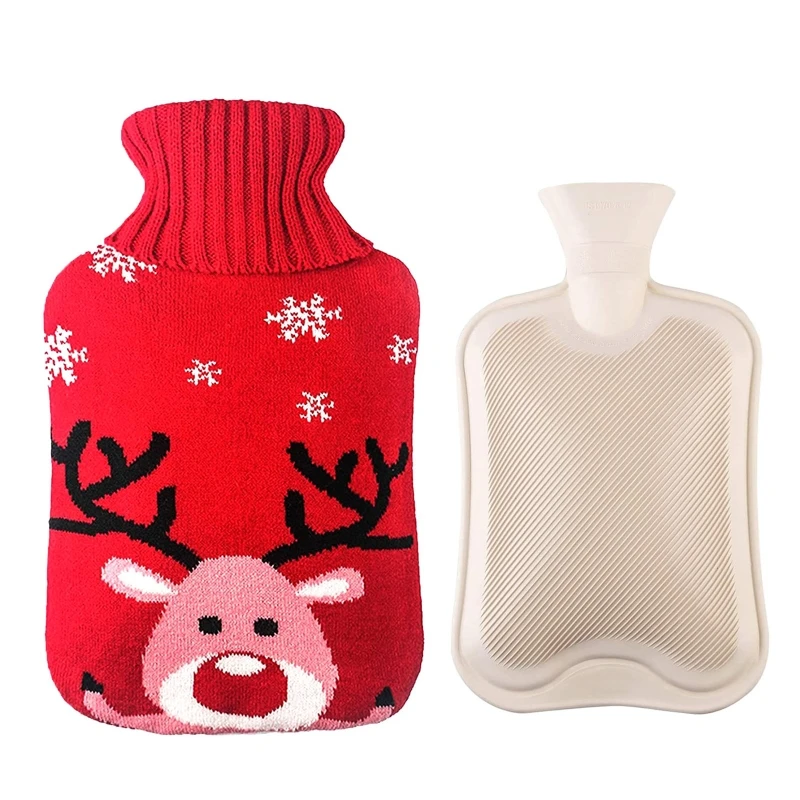 

2L Hot Water Bottle with Cover Detachable Rubber Warm Bag for Cold Winter Nights Drop Shipping