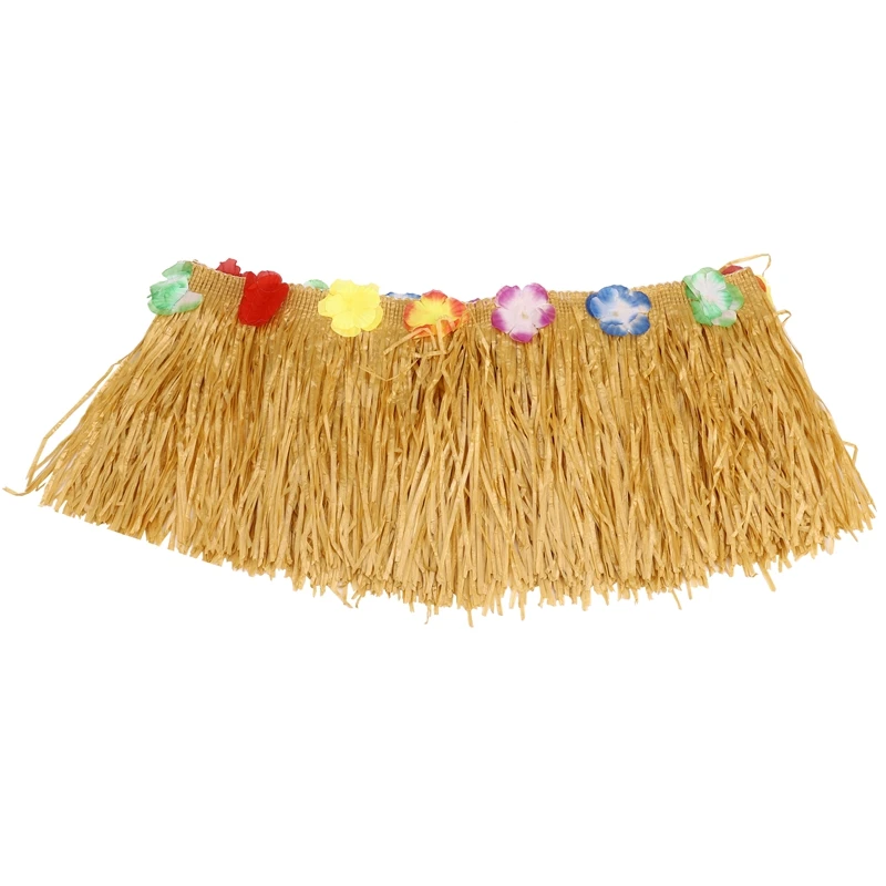 

Table Skirt Hawaiian Luau Flower Grass Garden Wedding Party Beach Decor Khaki