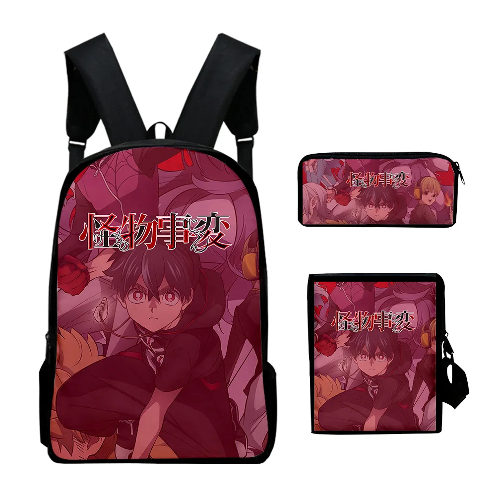 

Creative Fashion Kemono Jihen 3D Print 3pcs/Set pupil School Bags Laptop Daypack Backpack Inclined shoulder bag Pencil Case