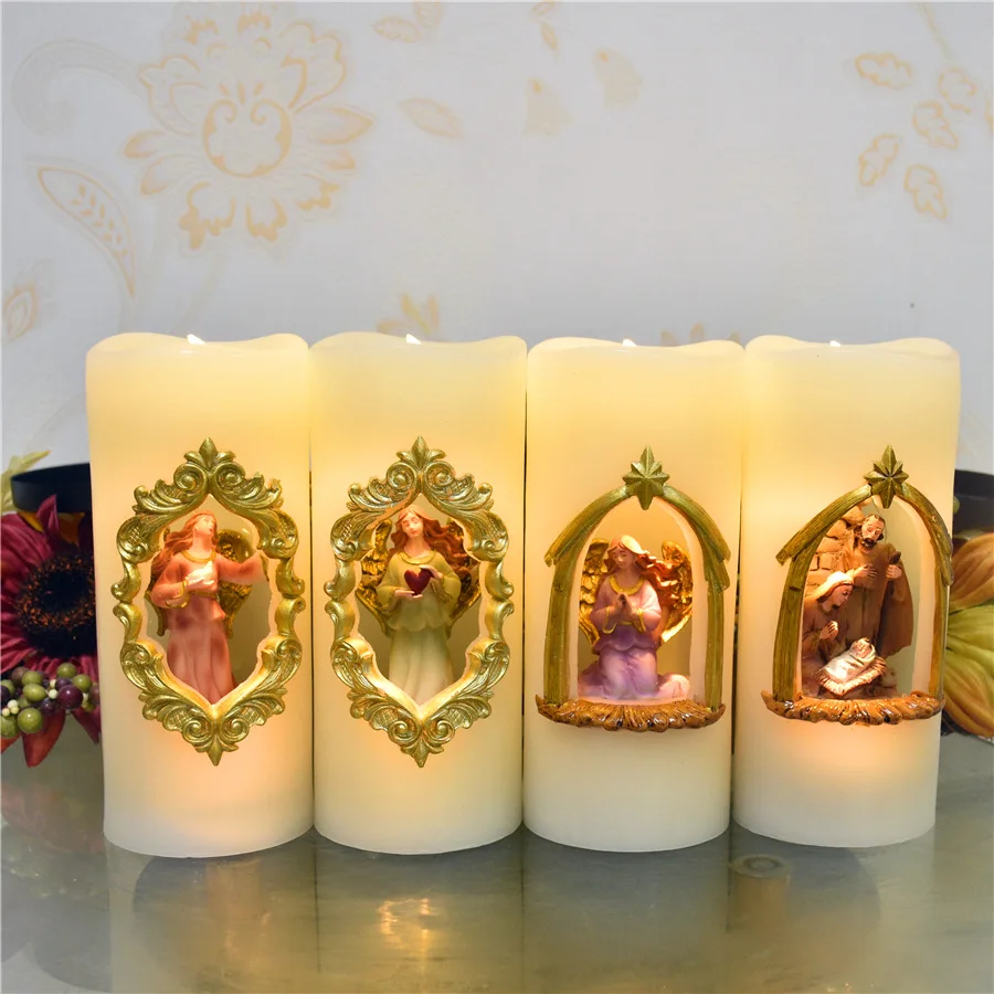 

Christmas candles with interior new double lights led electronic candles wholesale Christmas candles electric candles led