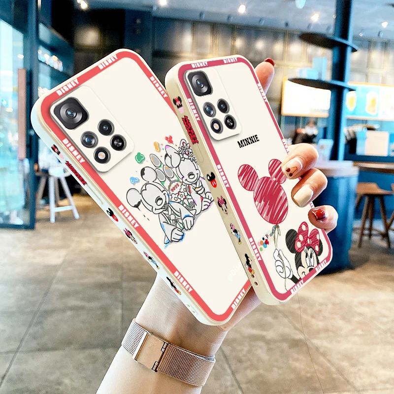 

Balloon Mickey Minnie Art Liquid Left Rope Cover Phone Case For Xiaomi Redmi Note 12 11 11S 11T 10S 10 9S 9T 9 Pro Plus 5G