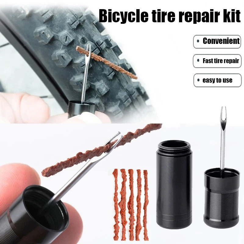 

Bicycle Tubeless Tire Repair Tool Tyre Drill Puncture for Urgent Glue Free Repair Optional Rubber Stripe
