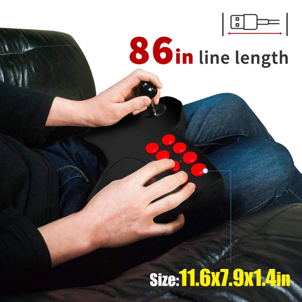 

2 Players Joystick for Android Phone PC TV Gaming Controller Arcade Console Rocker Fighting Game Fight Stick