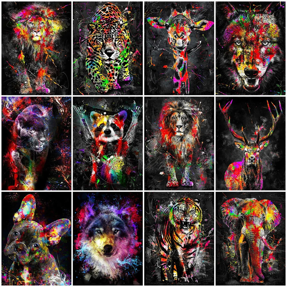 

EverShine Diamond Painting Tiger Lion Dog DIY Diamond Embroidery Animal Elephant Full Square Round Drill Mosaic Kit Wall Decor
