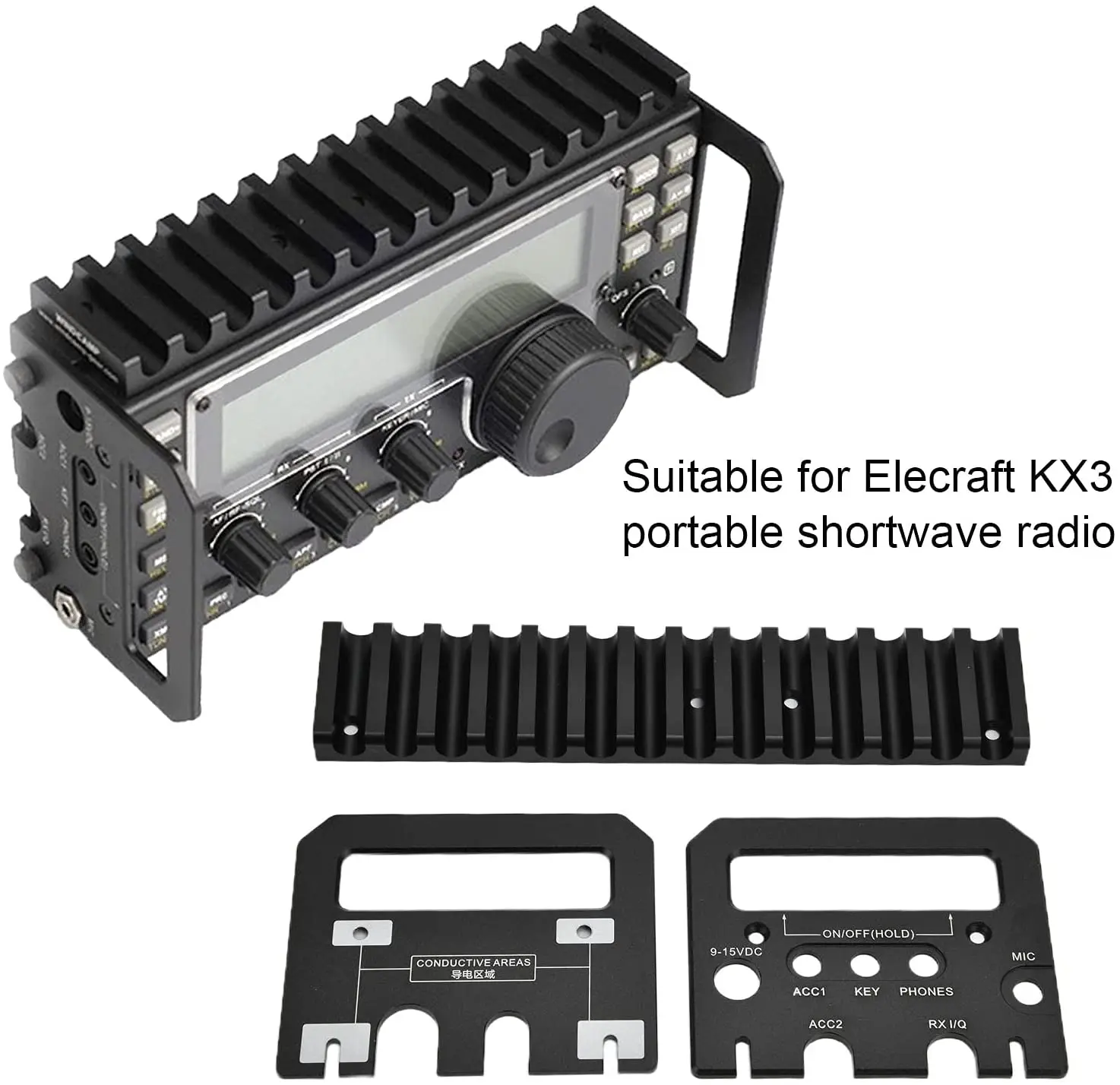 

Shield Heatsink Transparent Panel Cover Kits for Elecraft KX3 Qrp Mini Mobile Radio Transceiver Protective Metal Case