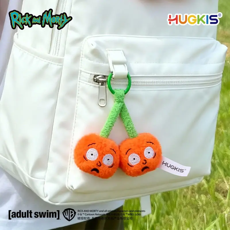 Фото Новый Оригинальный Плюшевый Брелок HUGKIS Рик и Морти (Вишня) — Милый Аниме-Мультяшный Плюшевый Брелок-Игрушка, Подвеска для Сумки, Идеальный Подарок №4