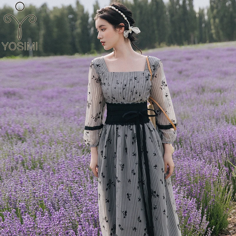 Женское вечернее платье YOSIMI винтажное облегающее до середины икры с цветочной