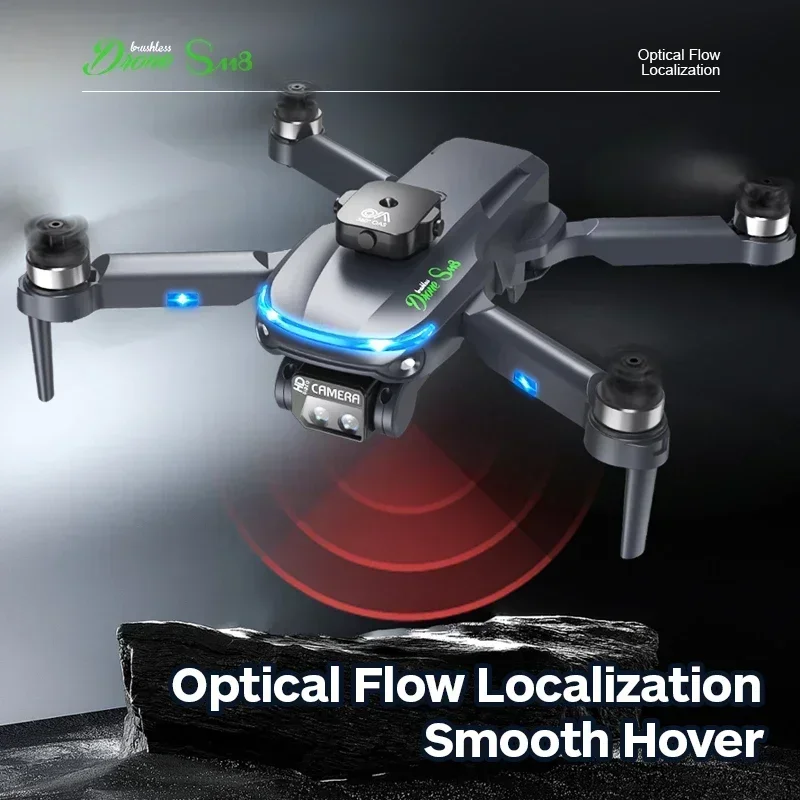 8K Camera Obstacle Avoidance Professional HD Optical Flow Dron GPS Four Rotor Helicopter RC Wifi FPV Toy Drone S118