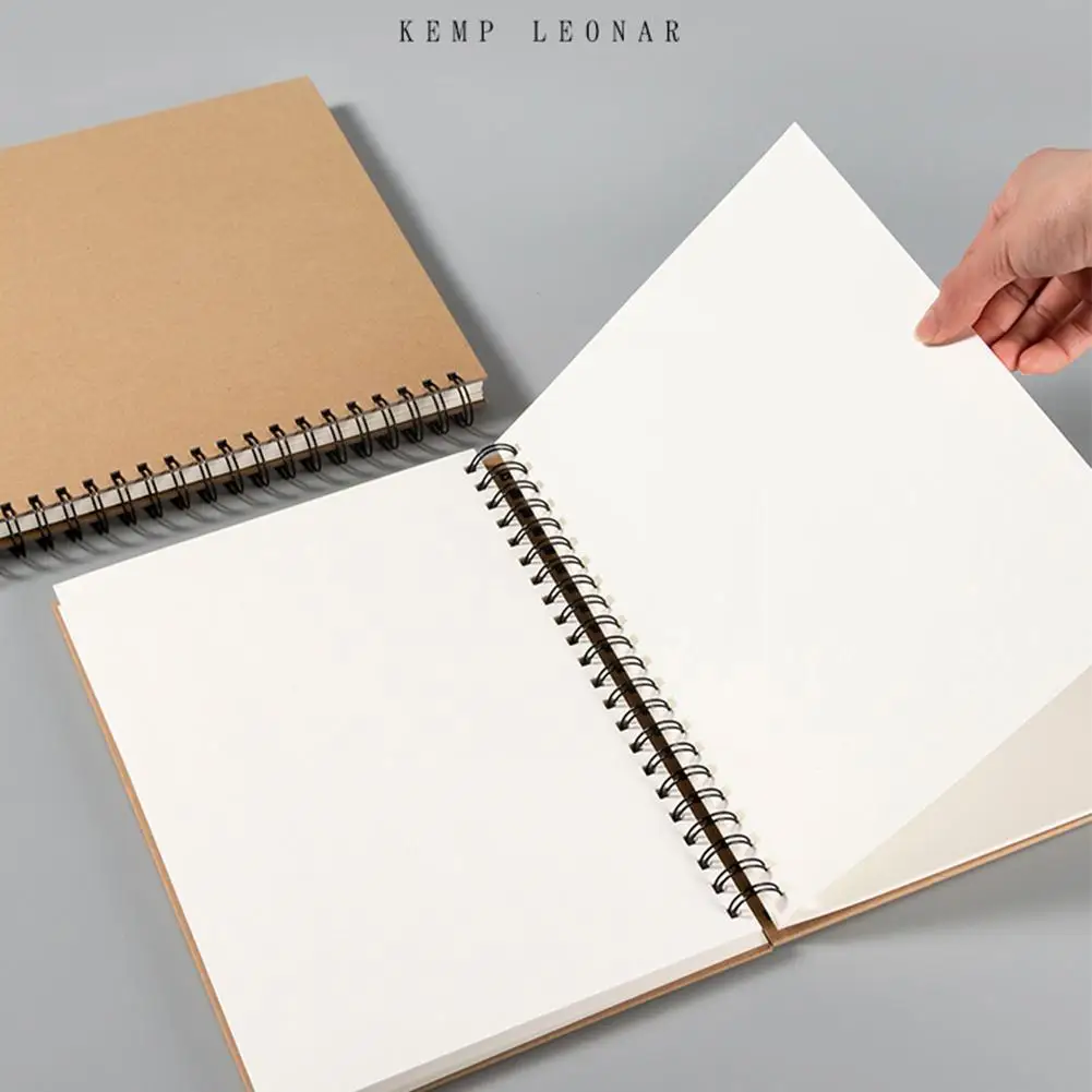 

Retro Spiral Coil Sketchbook Kraft Paper Notebook Sketch Student Pad Memo Sketch Diary Painting Note Book Journal Pad Q6F0