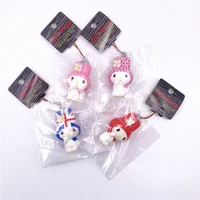 my melody anime 6cm squishy rebound toy kawaii rabbit key chain fidget toys pinch spotify premium bag decorate gift stock goods