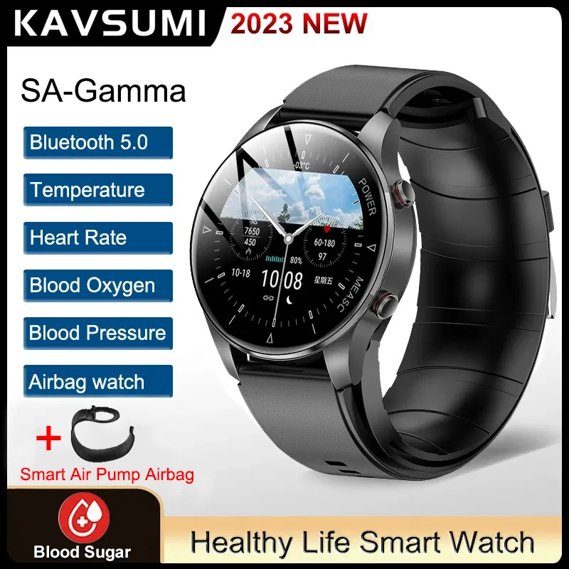 

2023 Smart Watch Men Inflatable Strap Accurately Measure Blood Sugar Blood Pressure Blood Oxygen Healthy SmartWatch For Huawei
