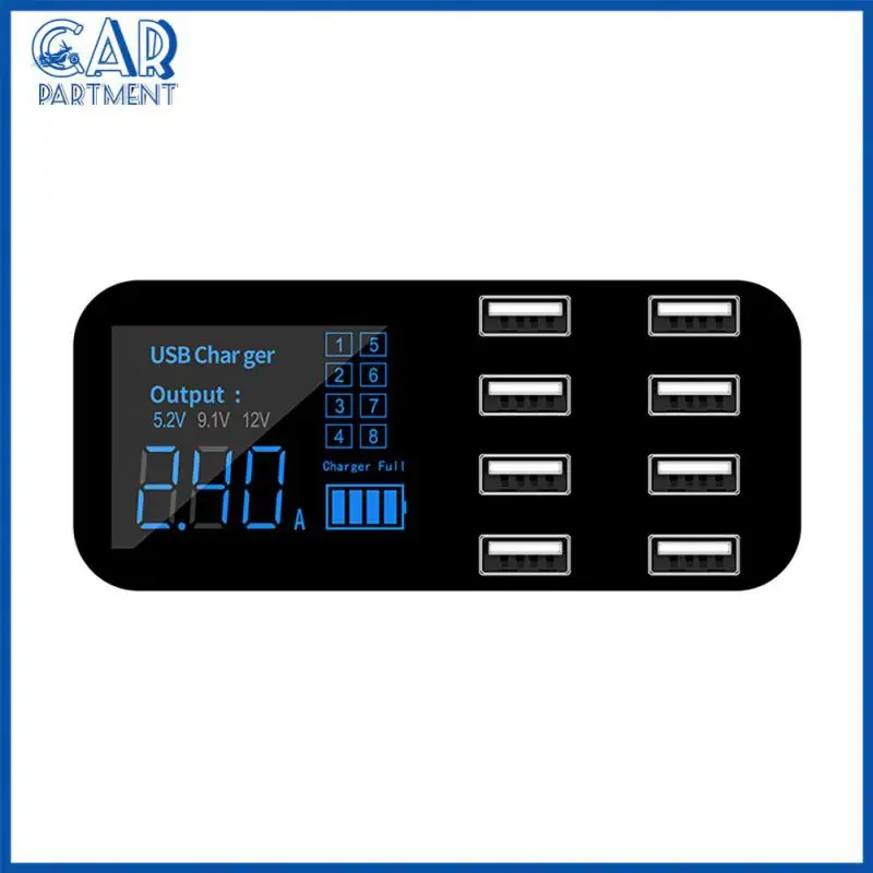 

40w Car Charger 8 Port Usb Car Phone Charger Adapter With Lcd Display Cigarette Lighter Car Accessories Multifunctional