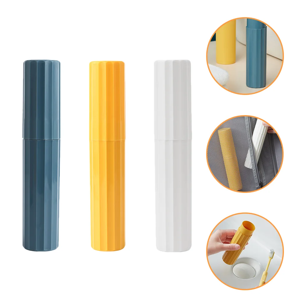 

3 Pcs Holder Travel Toothpaste Cases Storage Box Outdoor Wash Cup Pp