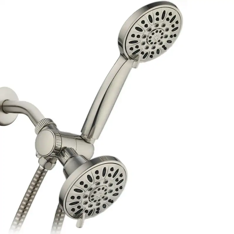 

48- Luxury 3-Way Dual Shower Combo, Brushed Nickel