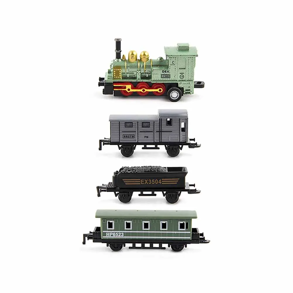 

Model Car Retro Gift Simulation Alloy DIY Assembled Kids Pull-back Train Toy