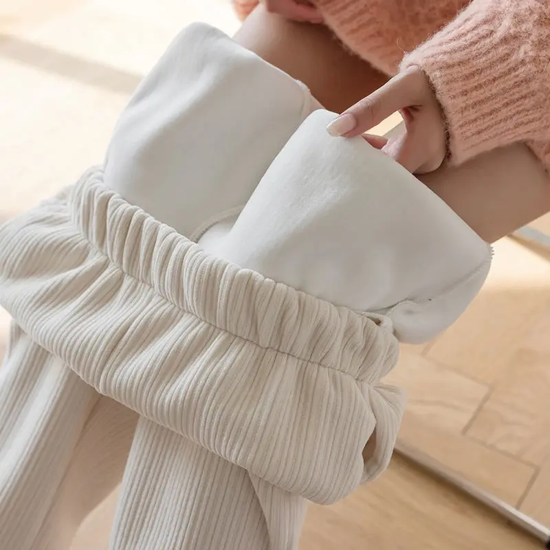 

2022 широкие женские брюки осень-зима плюс бархатные плотные драпированные свободные прямые повседневные длинные брюки с высокой талией жен...