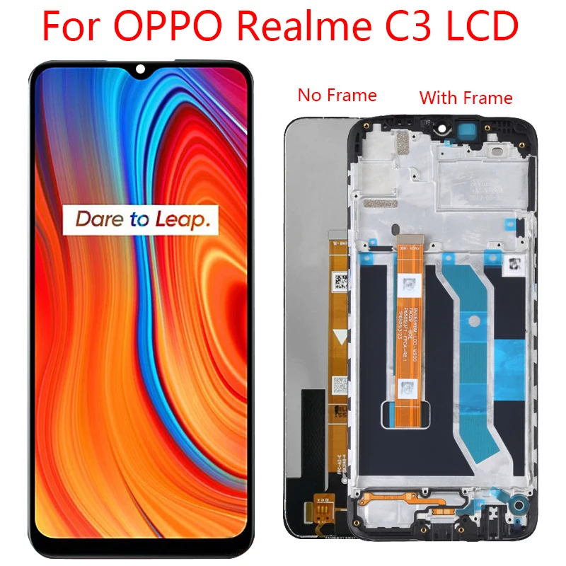 ЖК-дисплей 6,5 дюйма для Realme C3 RMX2027 RMX2021 RMX2020 с рамкой и дигитайзером, сменный сенсорный экран для OPPO Realme C3 LCD