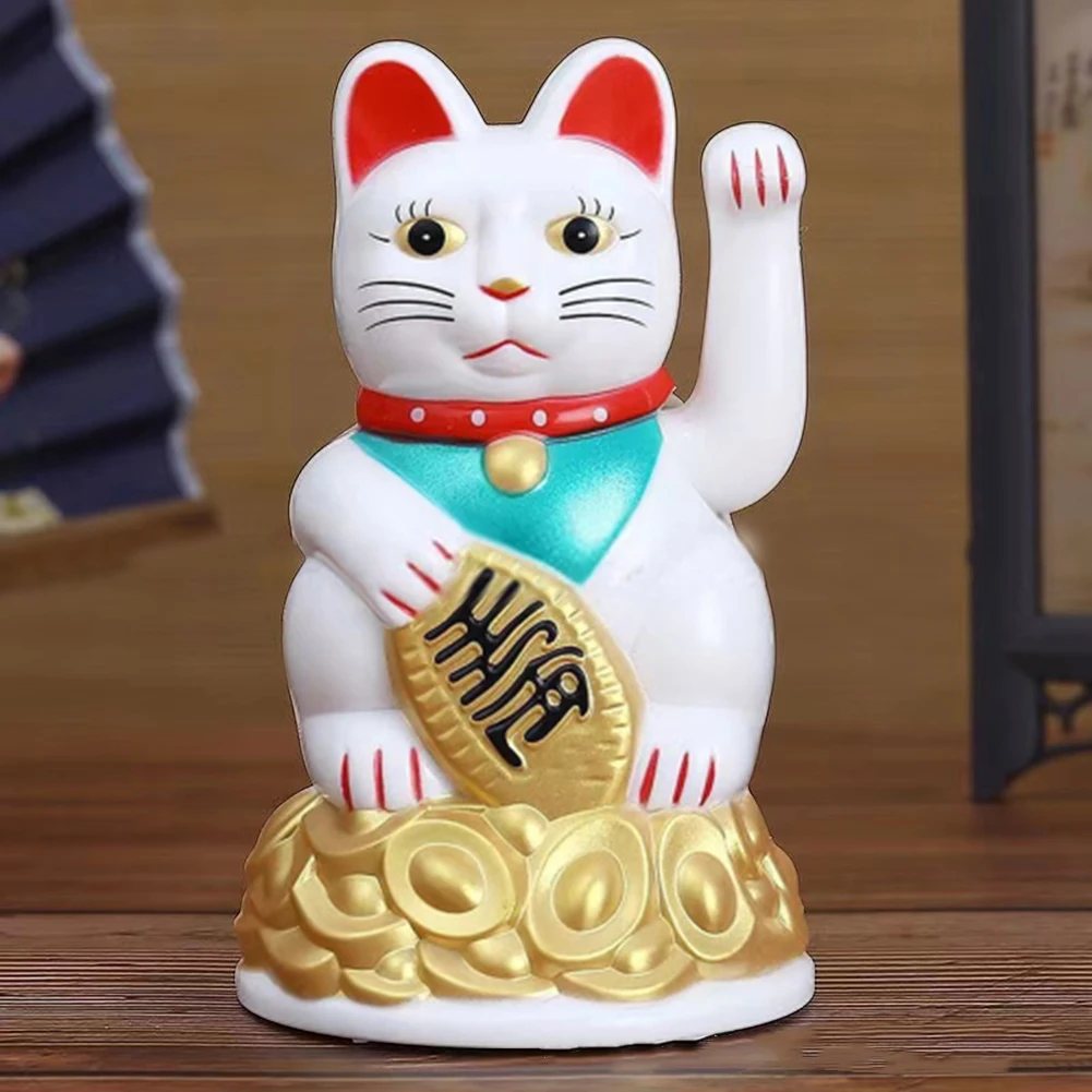 Китайский Lucky Waving Cat Beckoning Maneki Neko Gold Fortune фэн-шуй 6 5 "дюймовый художественный