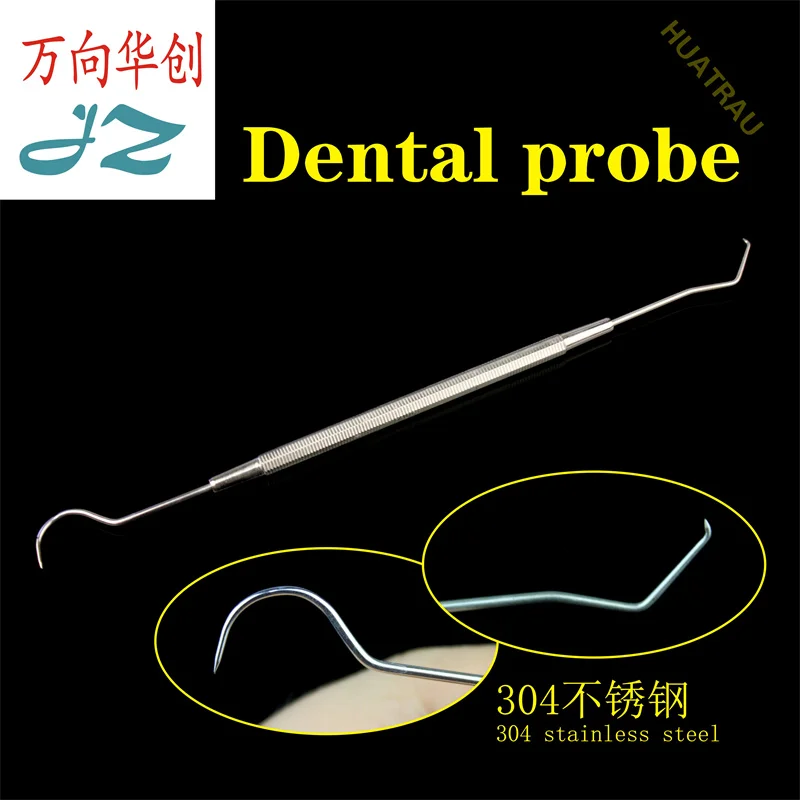 

Стоматологический зубной зонд для чистки зубов, зубной инструмент для вязания крючком, двойные зубочистки, чистка зубов, зубная игла