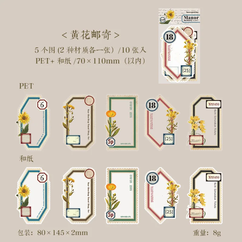 

Набор наклеек CBTstationery винтажная роза 10 шт