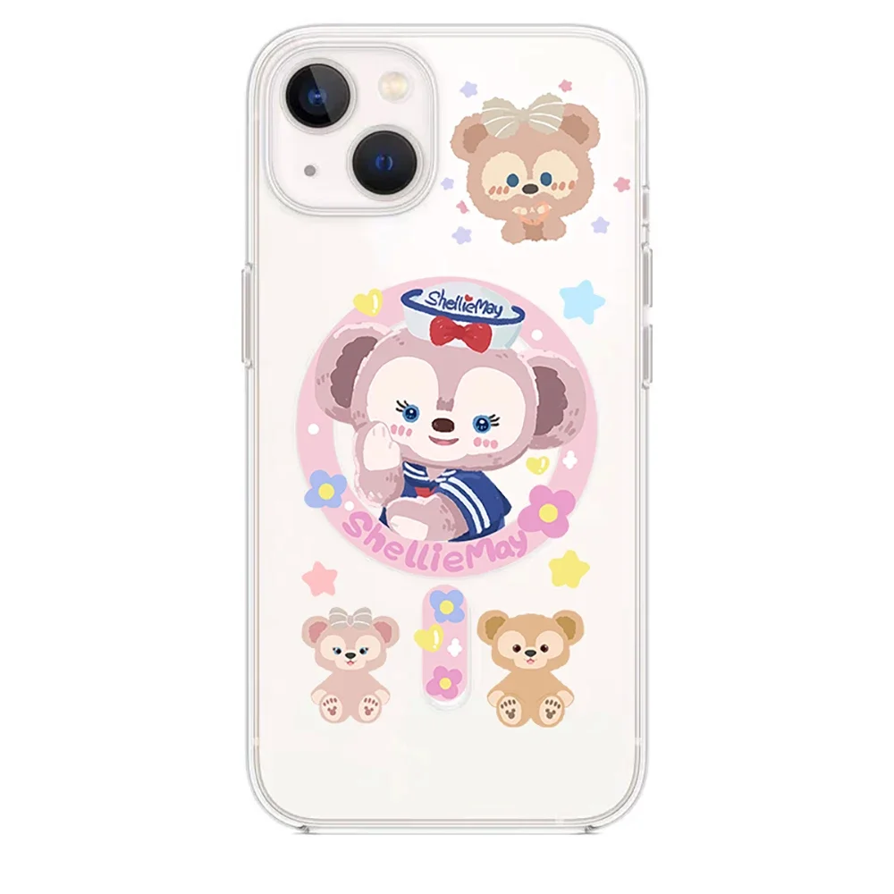 Магнитный чехол для телефона Cute Duffy Bear S-ShellieMaykai Magsafe iPhone 16 15 14 13 12 11 8 7 Plus Pro Max X XR XSMax