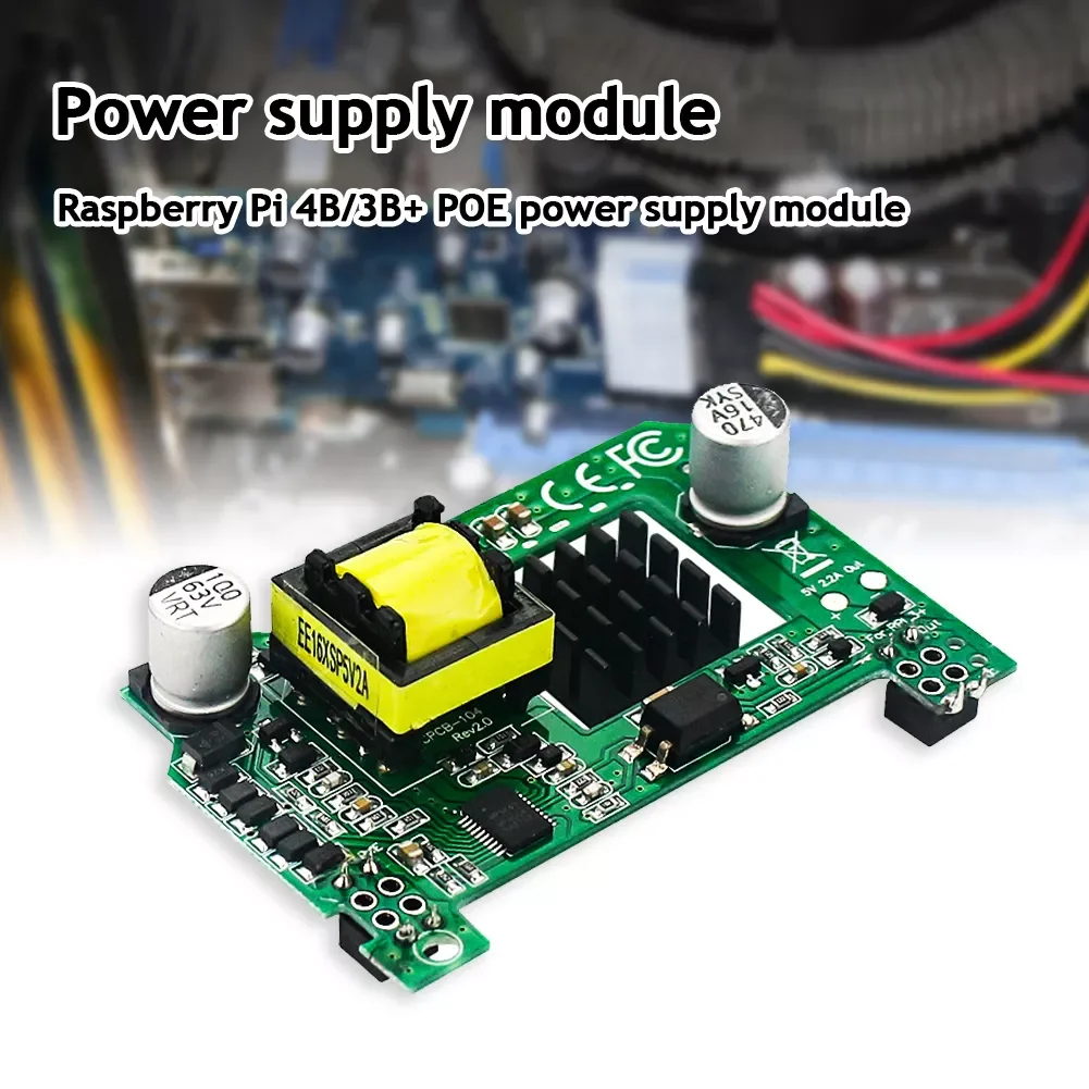 

POE Power Supply Module for Raspberry Pi 4B/3B+ 802.3af Network Expansion Board with Heatsink Accessories