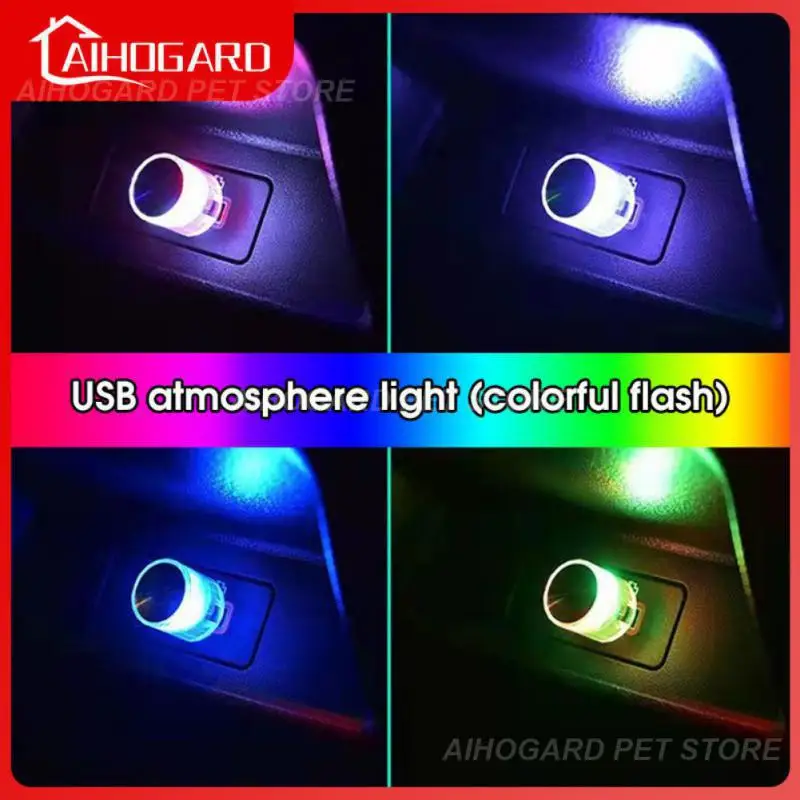 

1~10PCS Led Car Atmosphere Light Mini Atmosphere Light Portable Decorative Car Usb Colorful Flashing Car Interior Accessories
