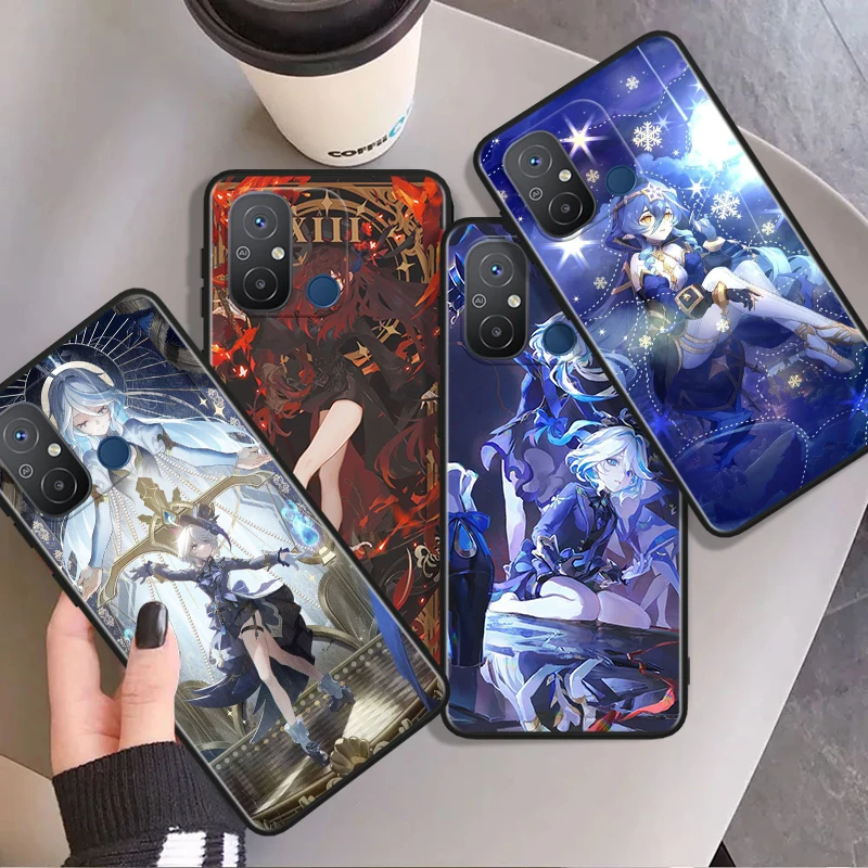 Силиконовый черный чехол для телефона Genshin Impact Cool For Xiaomi Redmi K60 12C 12 11A A1 11 10C 10X 9T 9C 9AT 8A