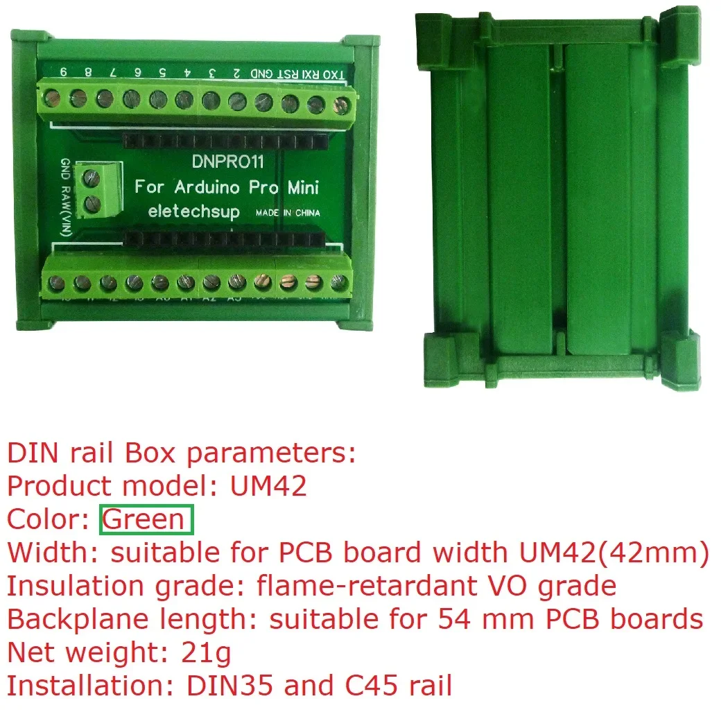 DNPRO11 Модуль адаптера винтовой клеммной колодки для крепления на DIN-рейку Arduino Pro