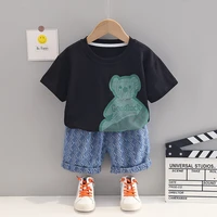 boys summer tracksuits for 1 2 3 4 5 years children casual t shirts shorts 2pcs clothes sets baby kids sports jogging suits 2022
