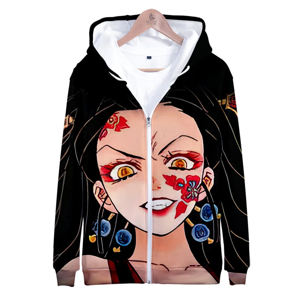 

Demon Slayer Hoodies Women Men Zipper Sweatshirt Hooded Kimetsu No Yaiba Tomioka Giyuu Teens Boys Girls Cartoon Anime Trarcksuit