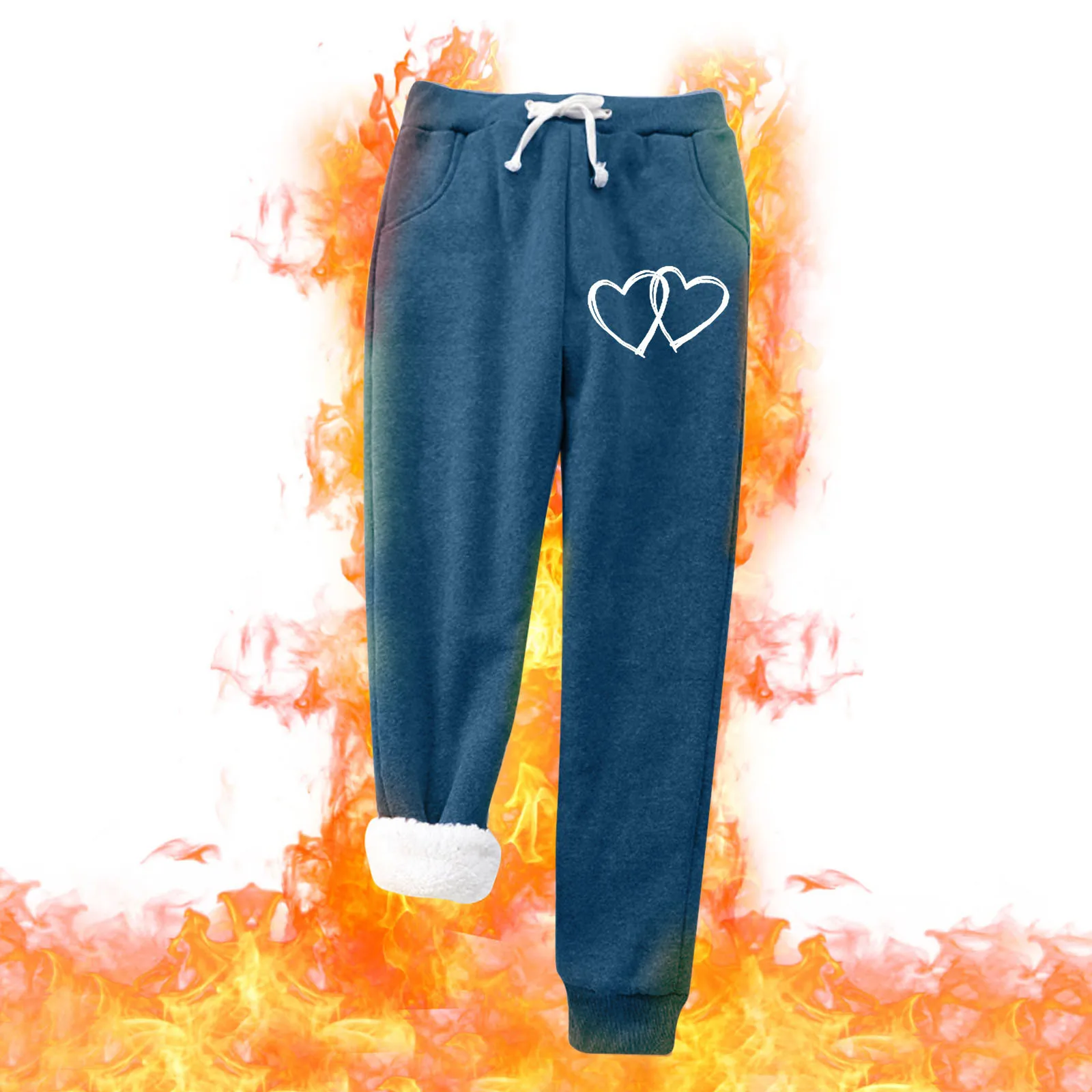 

Camouflage Pants Ladies Women Warm Heart Print Velvet With Pockets Keep Warm Trousers Pants Cotton Jogging Pants for Women