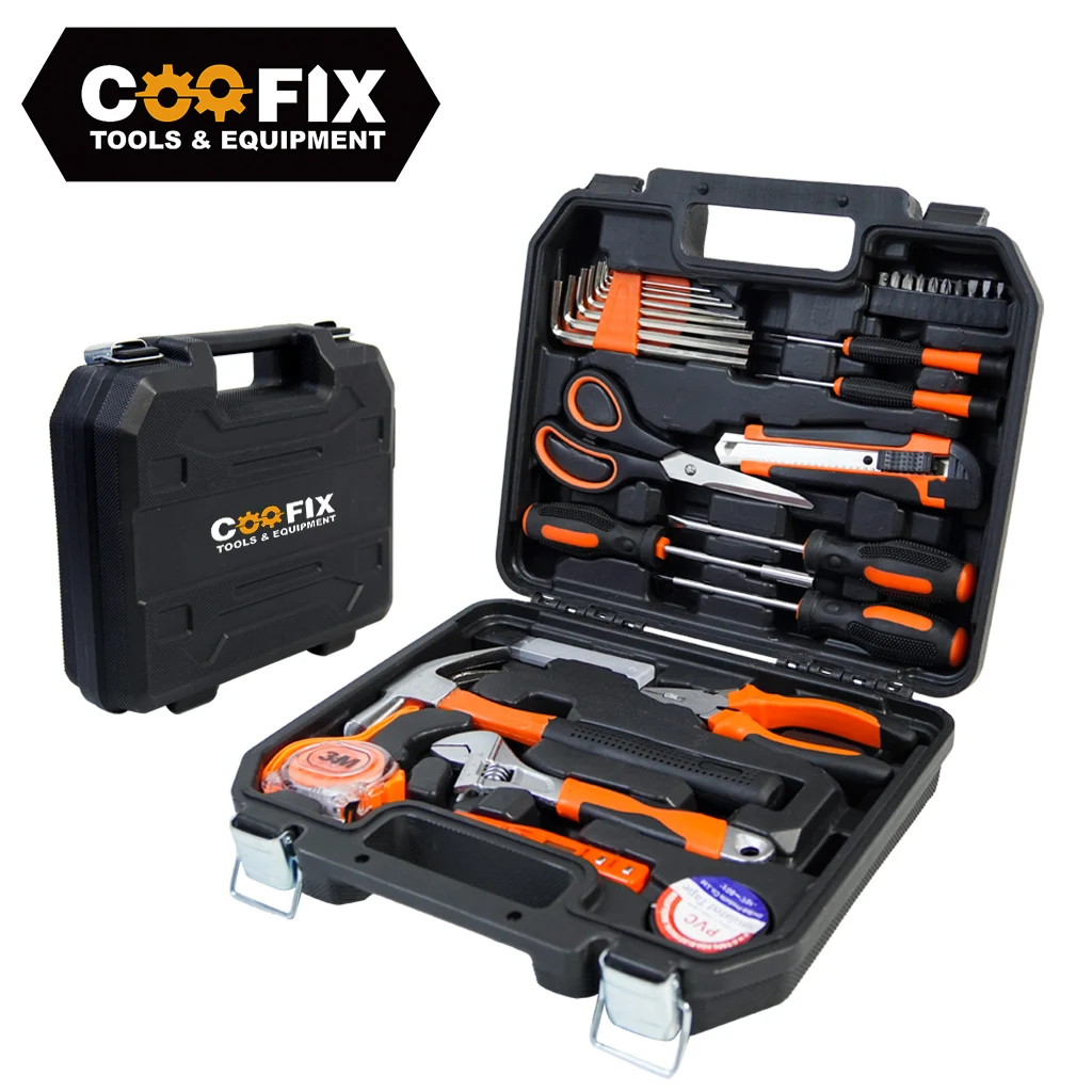 

COOFIX 130PCS General Hand Tool Set Household Repair Hand Tool Kit with Plastic Toolbox Storage Case Socket Wrench Screwdriver