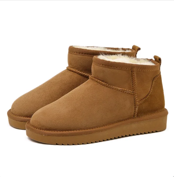 

Winter Women Short Plush Warm Snow Boots Casual Shoes 2022 New Suede Fur Chelsea Ankle Boots Flats Platform Ladies Shoes Botas