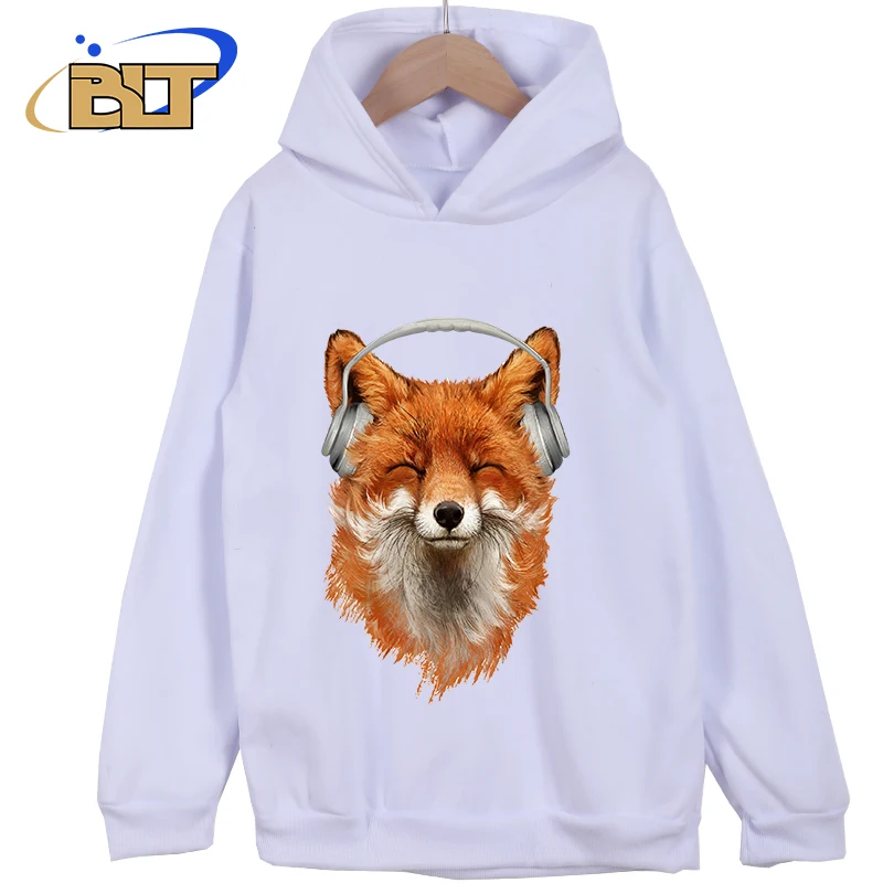 Детская Классическая спортивная одежда с принтом улыбающейся музыкальной лисы