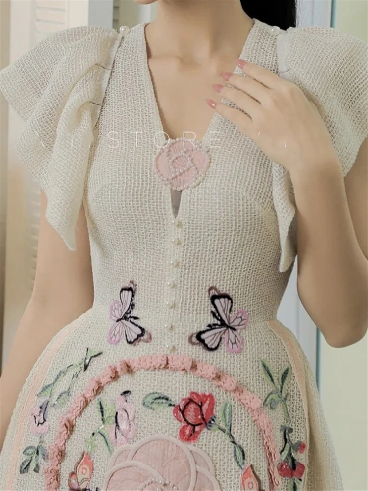 Женское платье в стиле бохо винтажное кружевное без рукавов с открытой спиной и