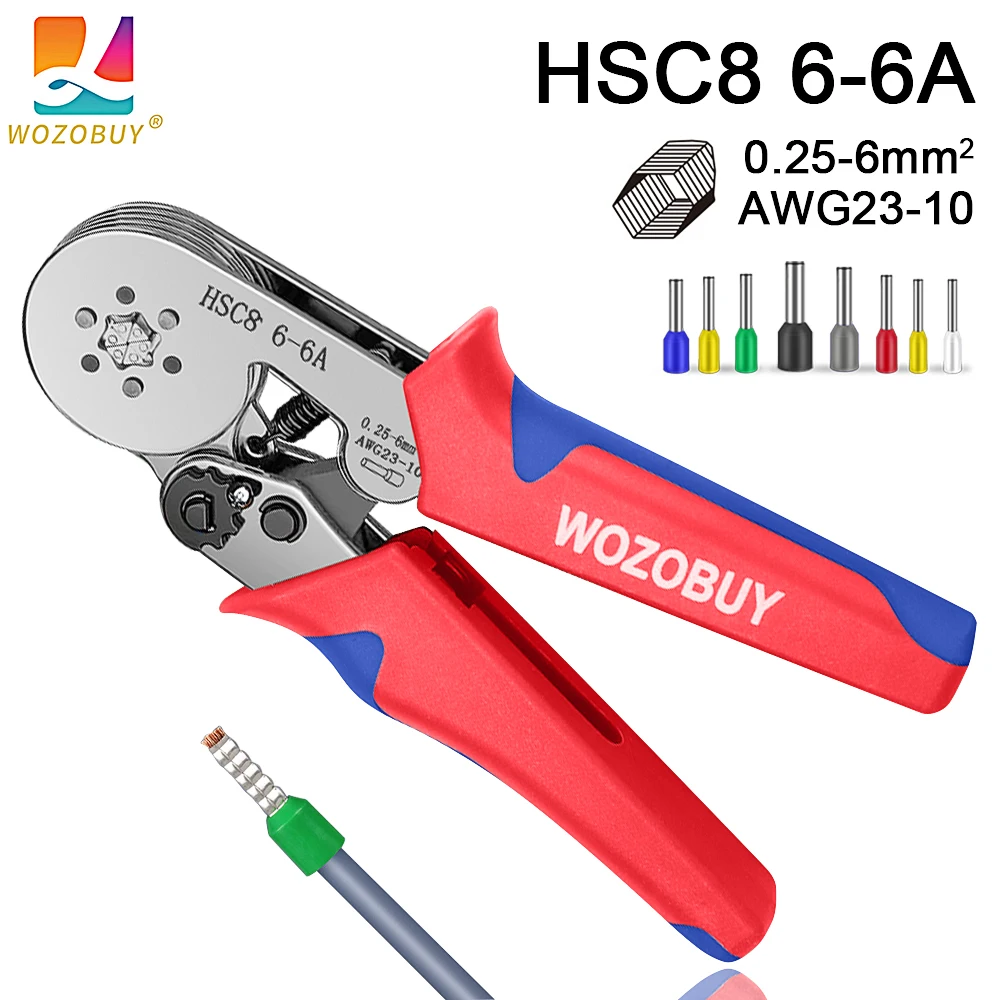 

Ferrule Crimping Tool, WOZOBUY Terminal Ferrules Wire Crimper Pliers, Connector Sleeves for Stripper Wiring Projects